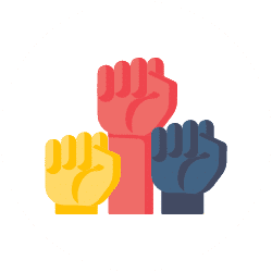 Icon of fists in the air